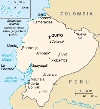 Carte illustrée du pays avec les cordillères explorées par Panacca