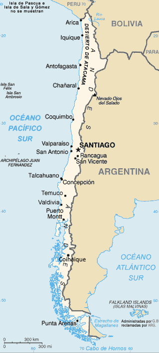 Carte du Chili